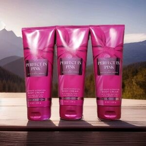 3 Bath & Body Works Perfect in Pink Ultimate Hydration Body Cream 8 oz Each